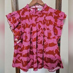 Crosby by Mollie Burch  Abstract Anima Print Top